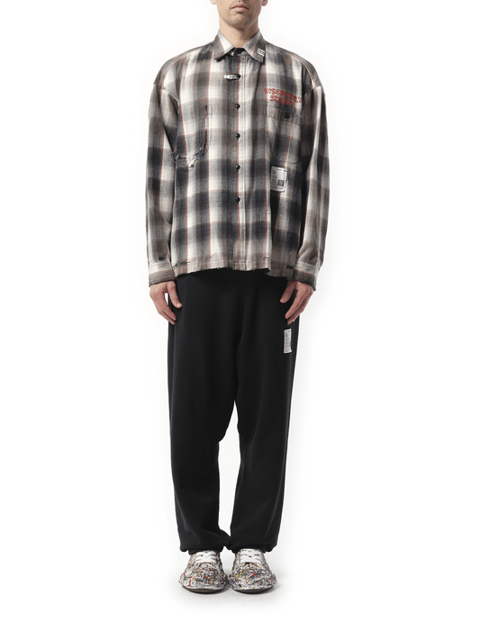 Maison Mihara Yasuhiro Vintage Like Check L/S Shirt in Gray