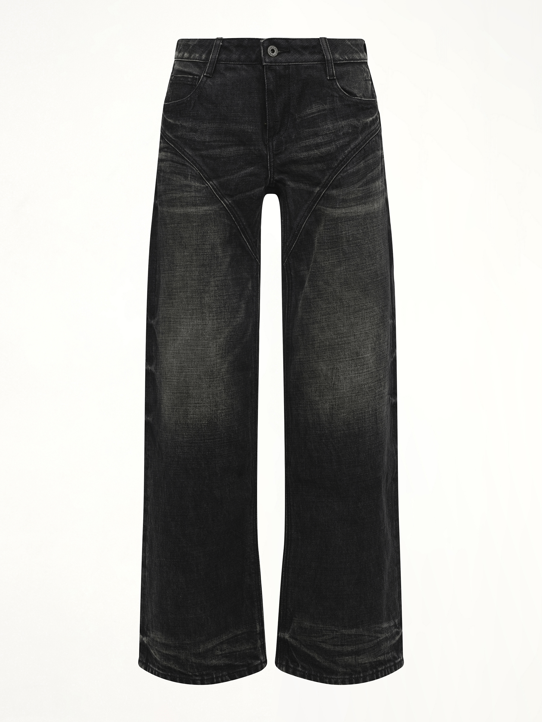 Dirty Wash Straight Jeans in Black