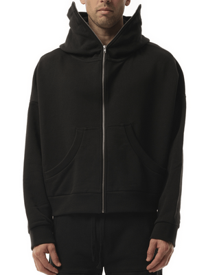 ENTIRE STUDIOS Full Zip Hoodie in Soot | MARAIS