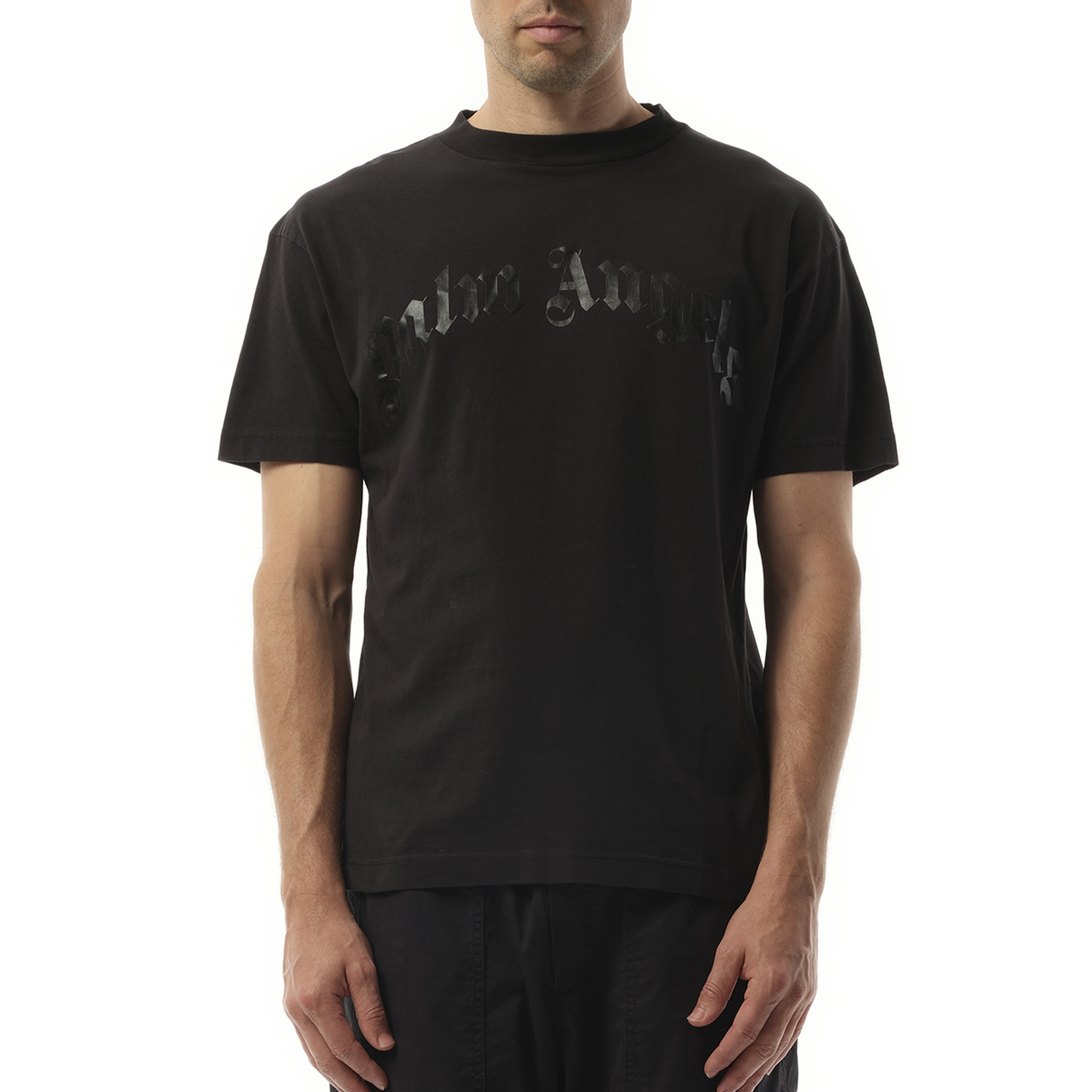 Curved Logo T-Shirt in Black