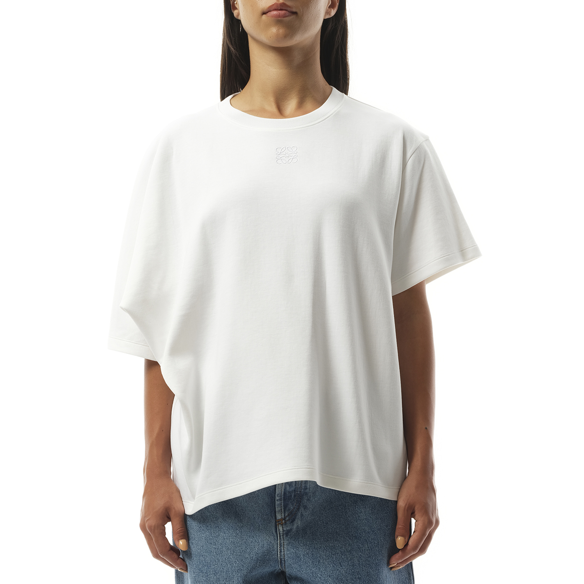 Draped T-Shirt in White