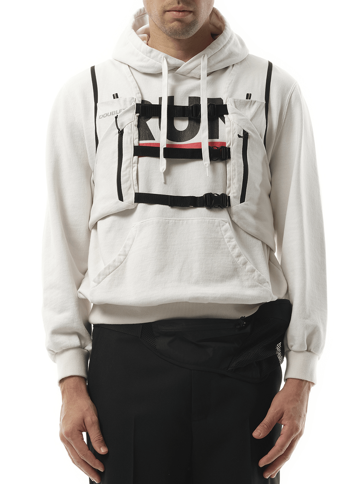 Doublet Trail Vest Hoodie in White