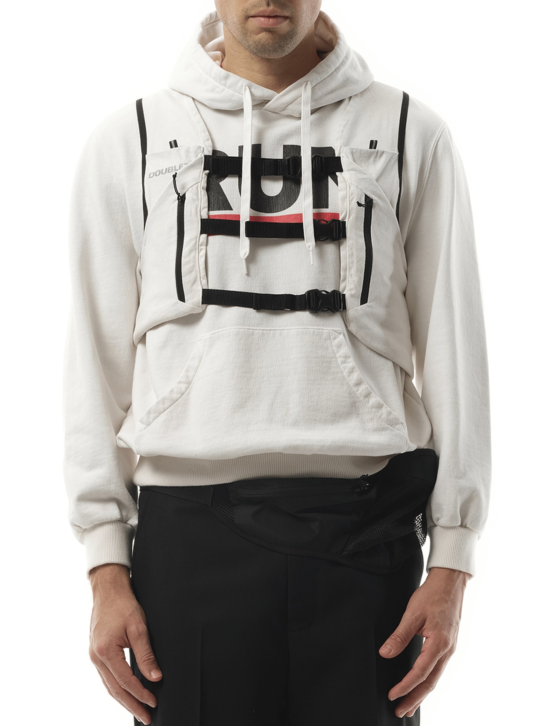 Doublet Trail Vest Hoodie in White