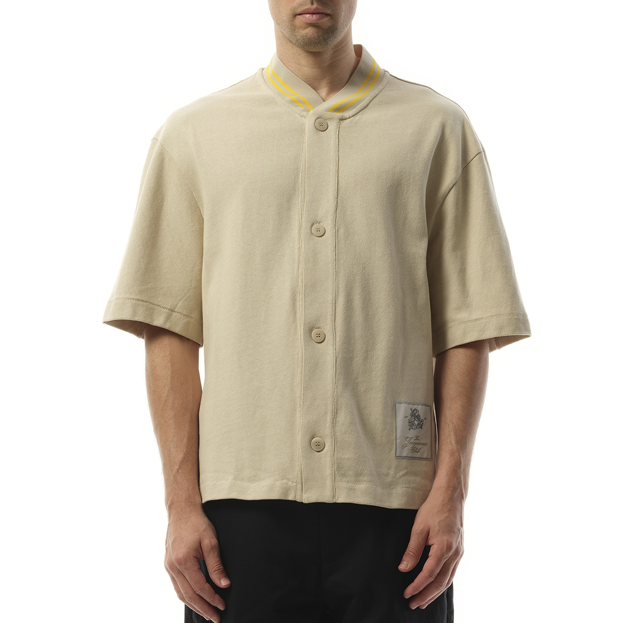 La Chemise Baseball Short Sleeve in Beige
