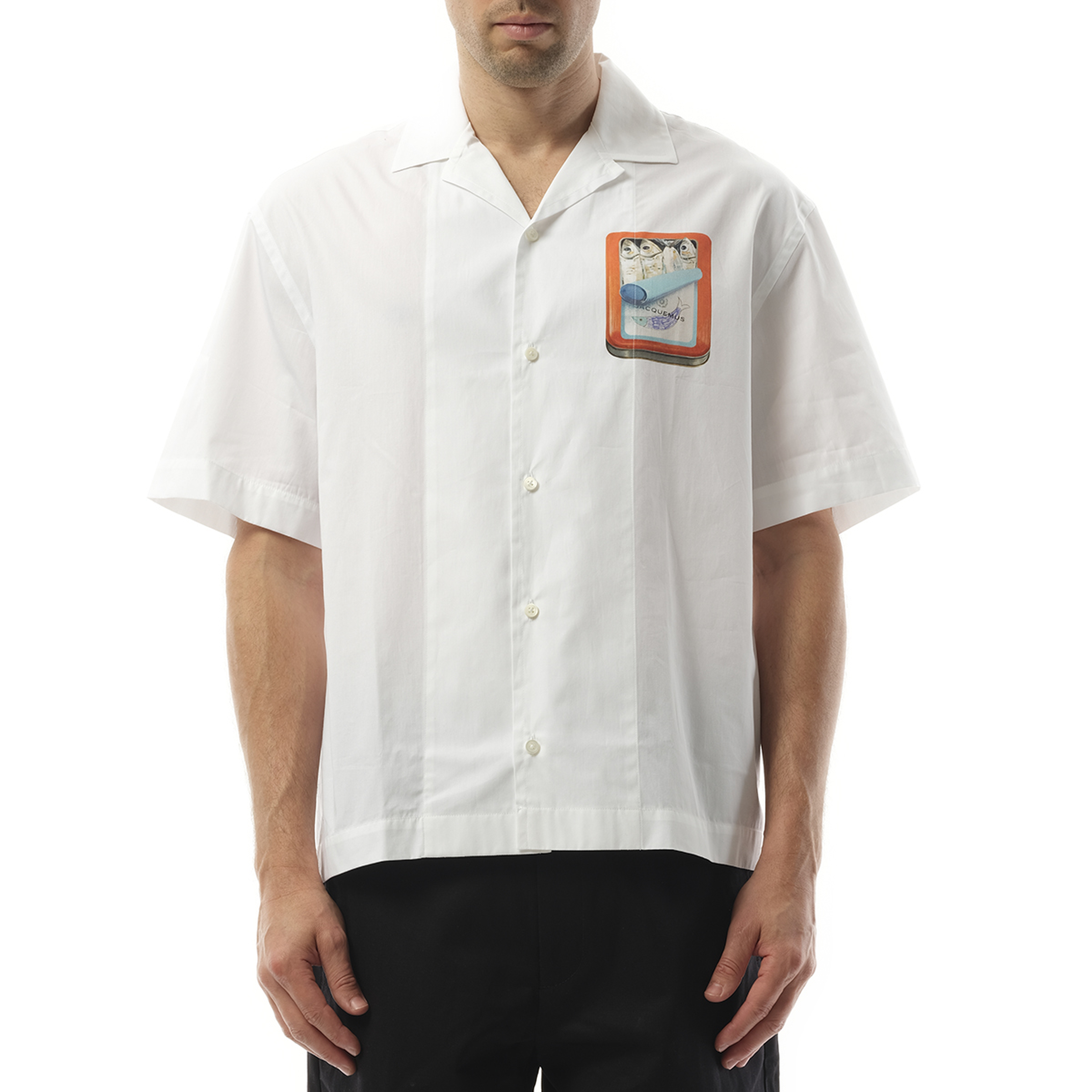 La Chemise Jean Sardines in White/Orange