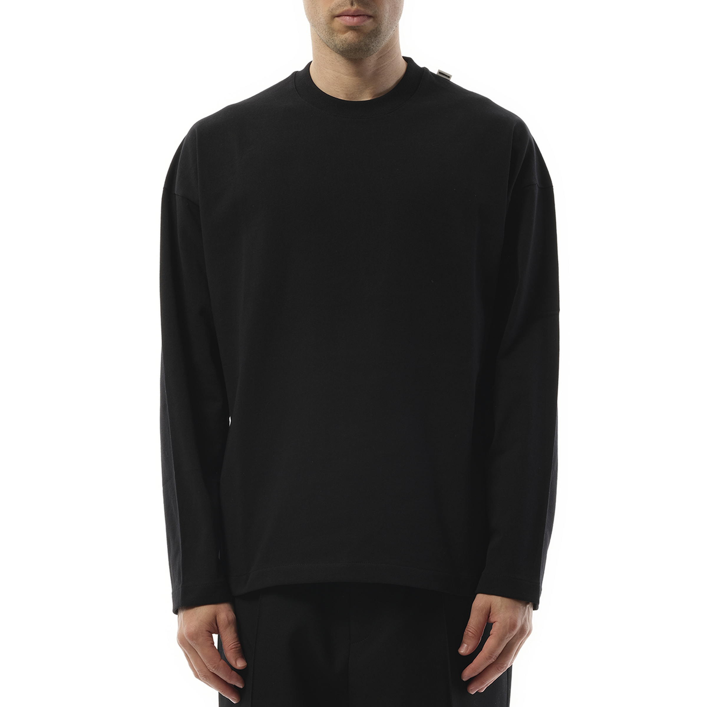 Long Sleeve Logo Flag T-Shirt in Black