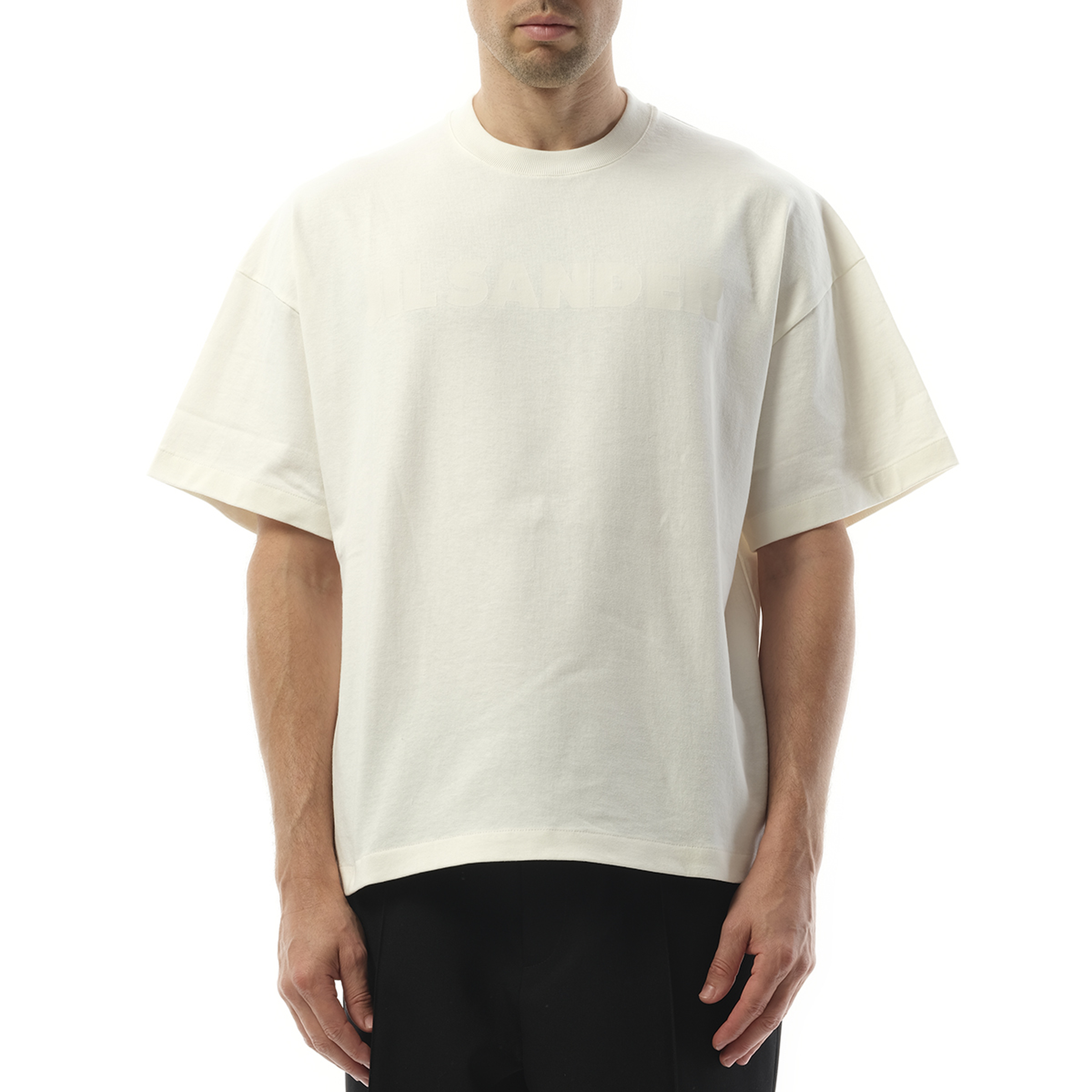 Tonal Jil Sander Logo T-Shirt in Porcelain