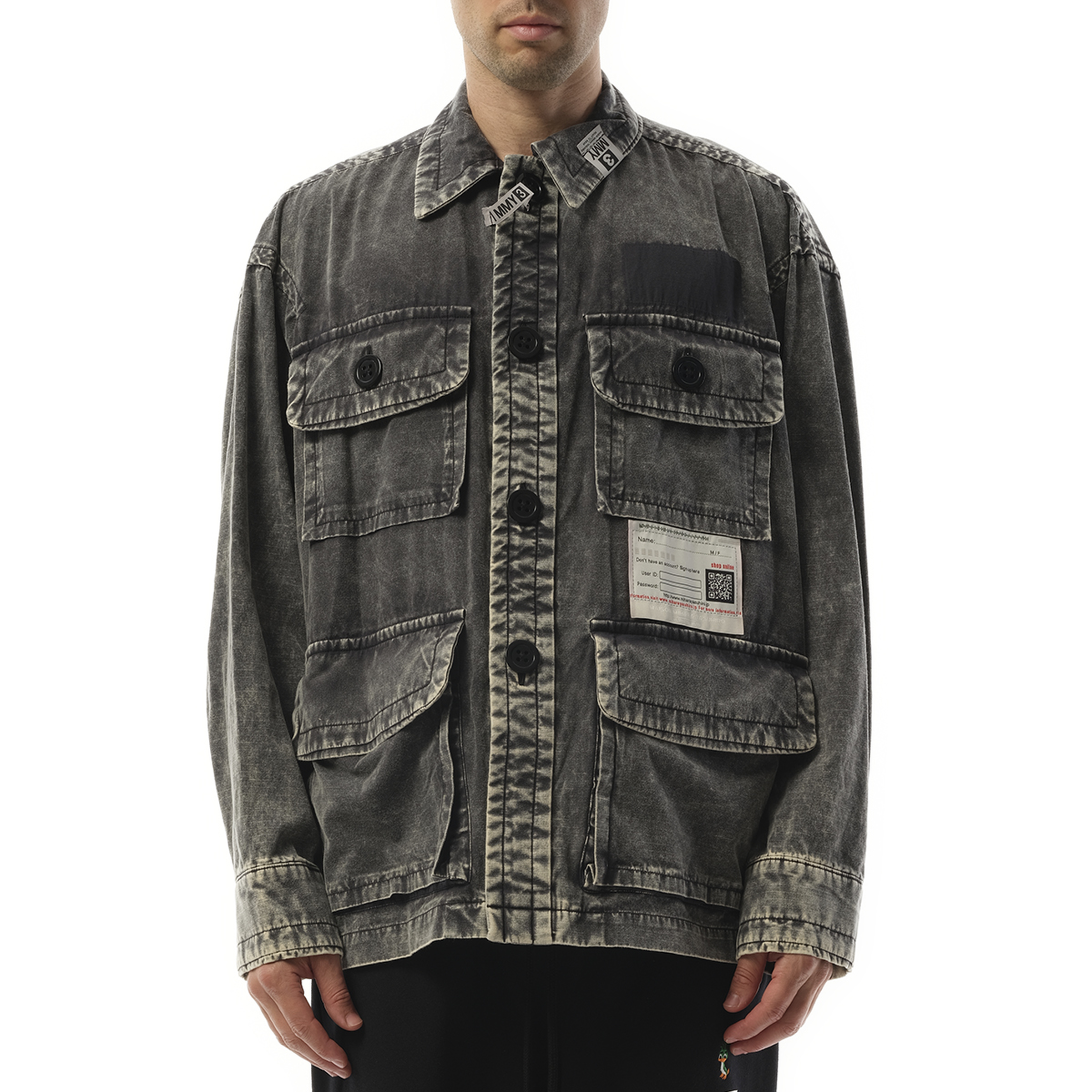 Amateur Sewn Military Shirt in Black