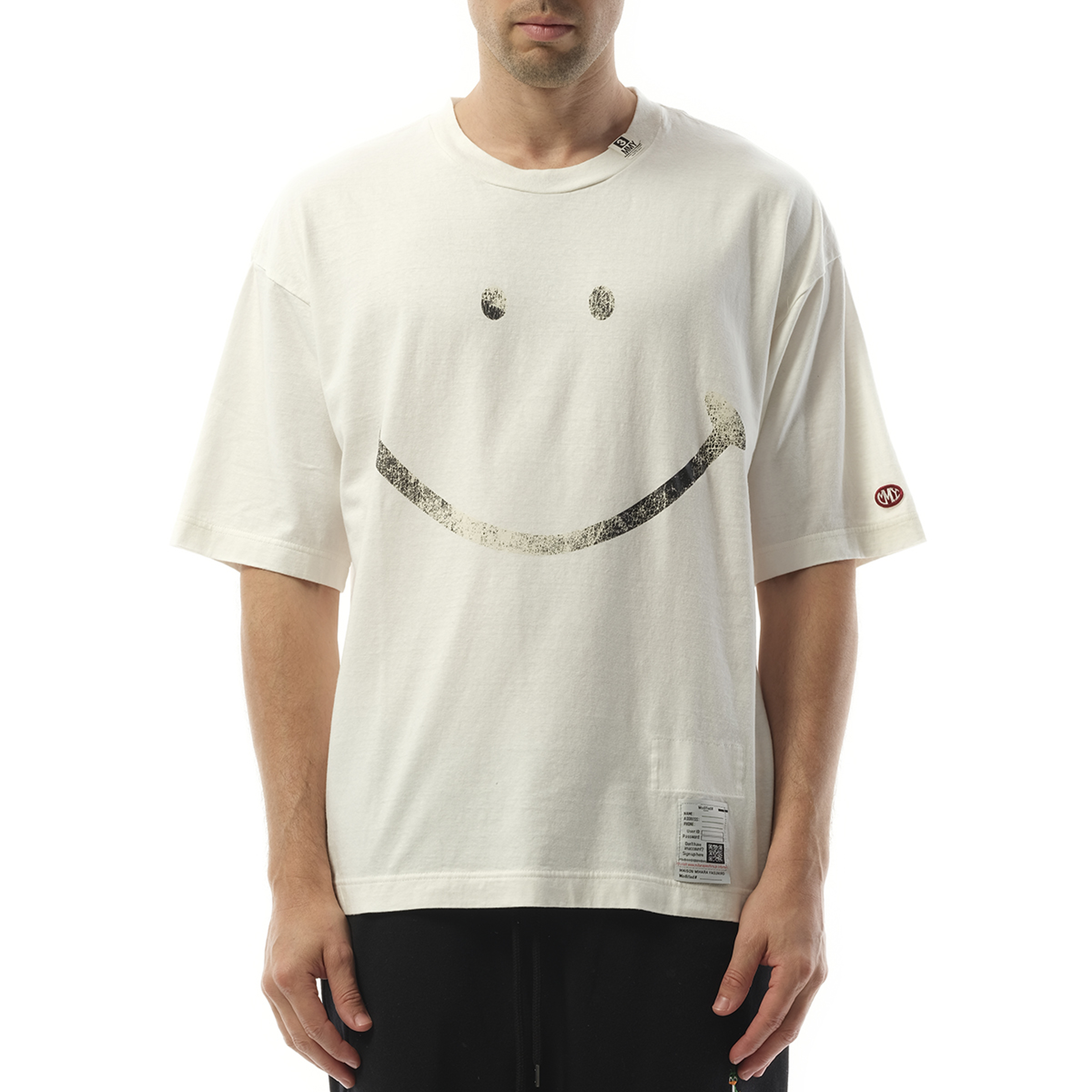 Smily Face Printed T-Shirt in White