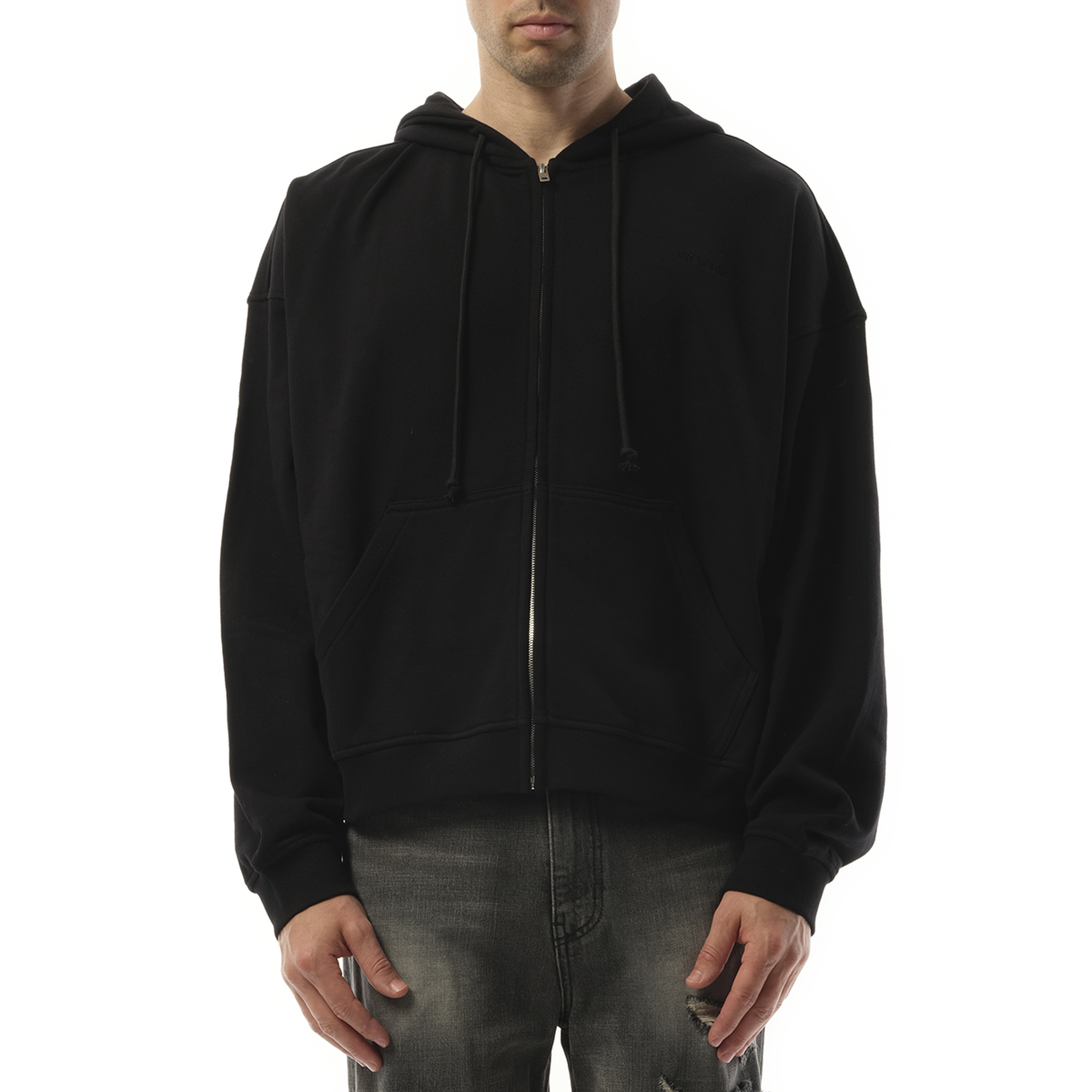 Twin All Around Hoodie Zip-Up in Black
