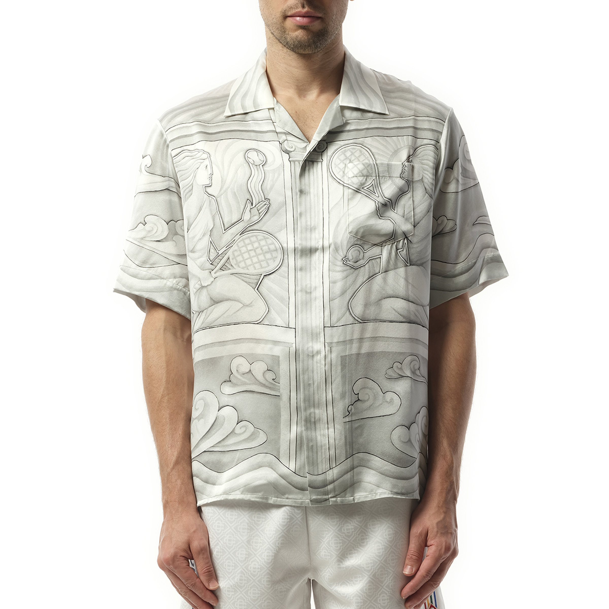 Sacred Stone Cuban Collar Shirt in Grey