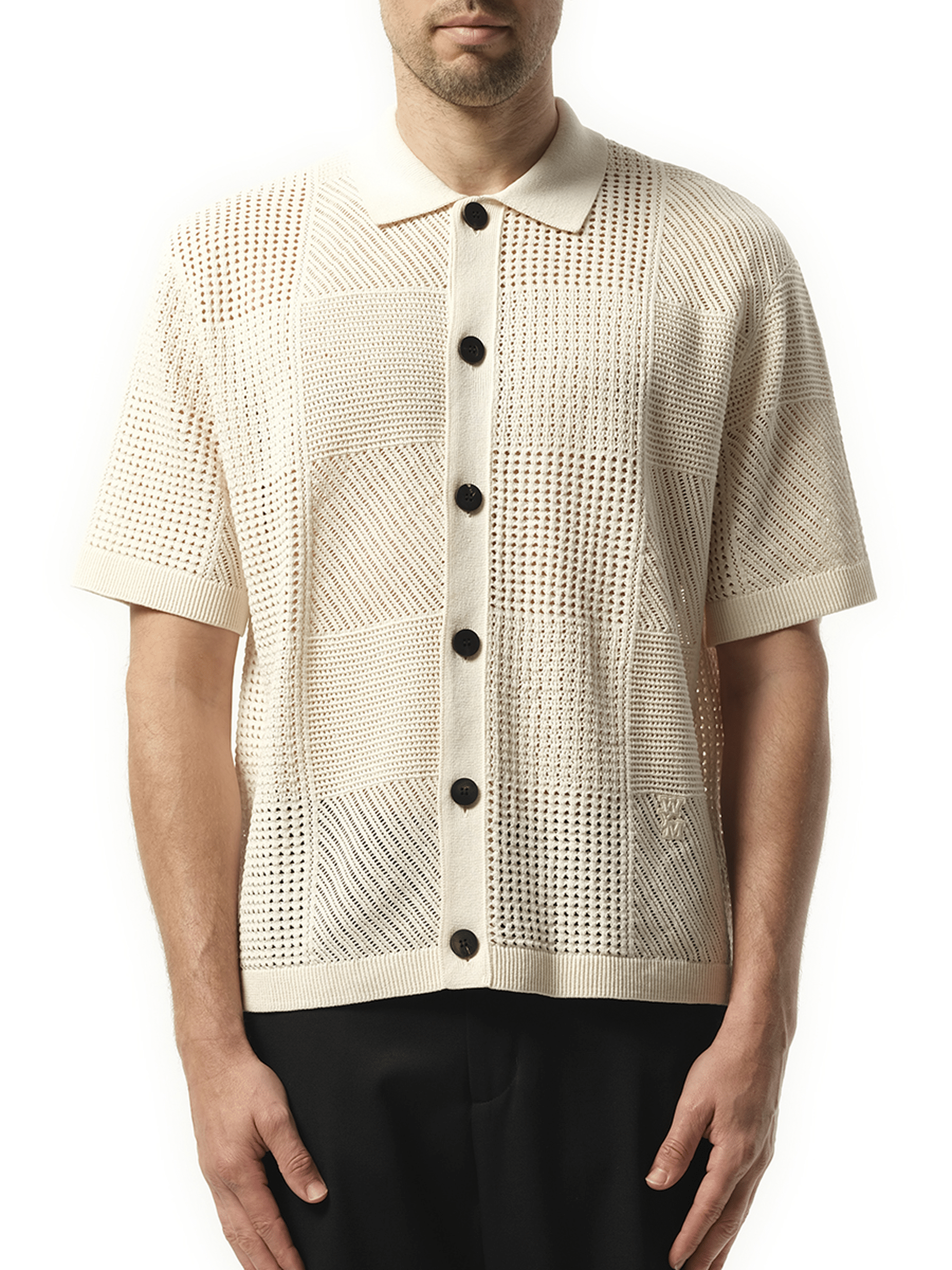 Wooyoungmi Crochet Shirt in Ivory
