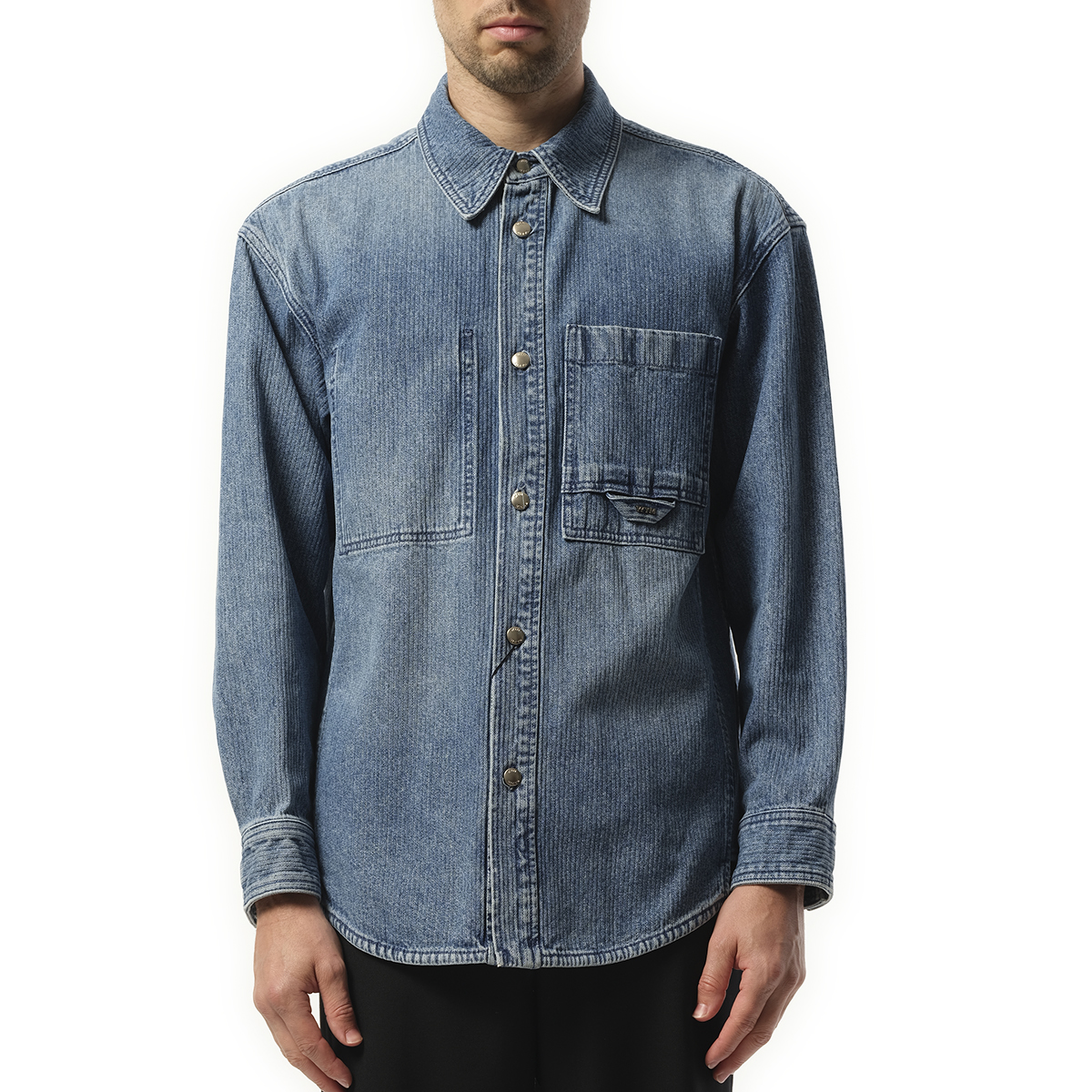 Logo Denim Shirt in Blue