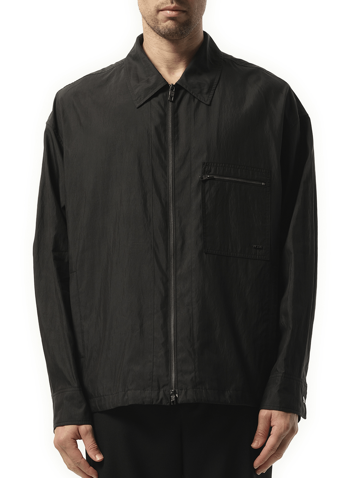 Wooyoungmi Nylon Zip Shirt in Black