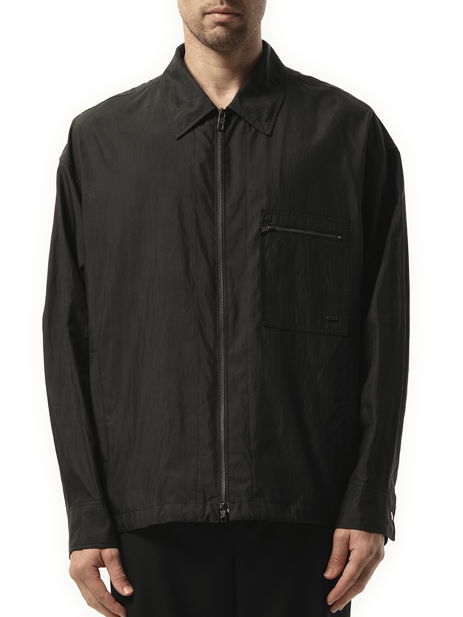 Wooyoungmi Nylon Zip Shirt in Black