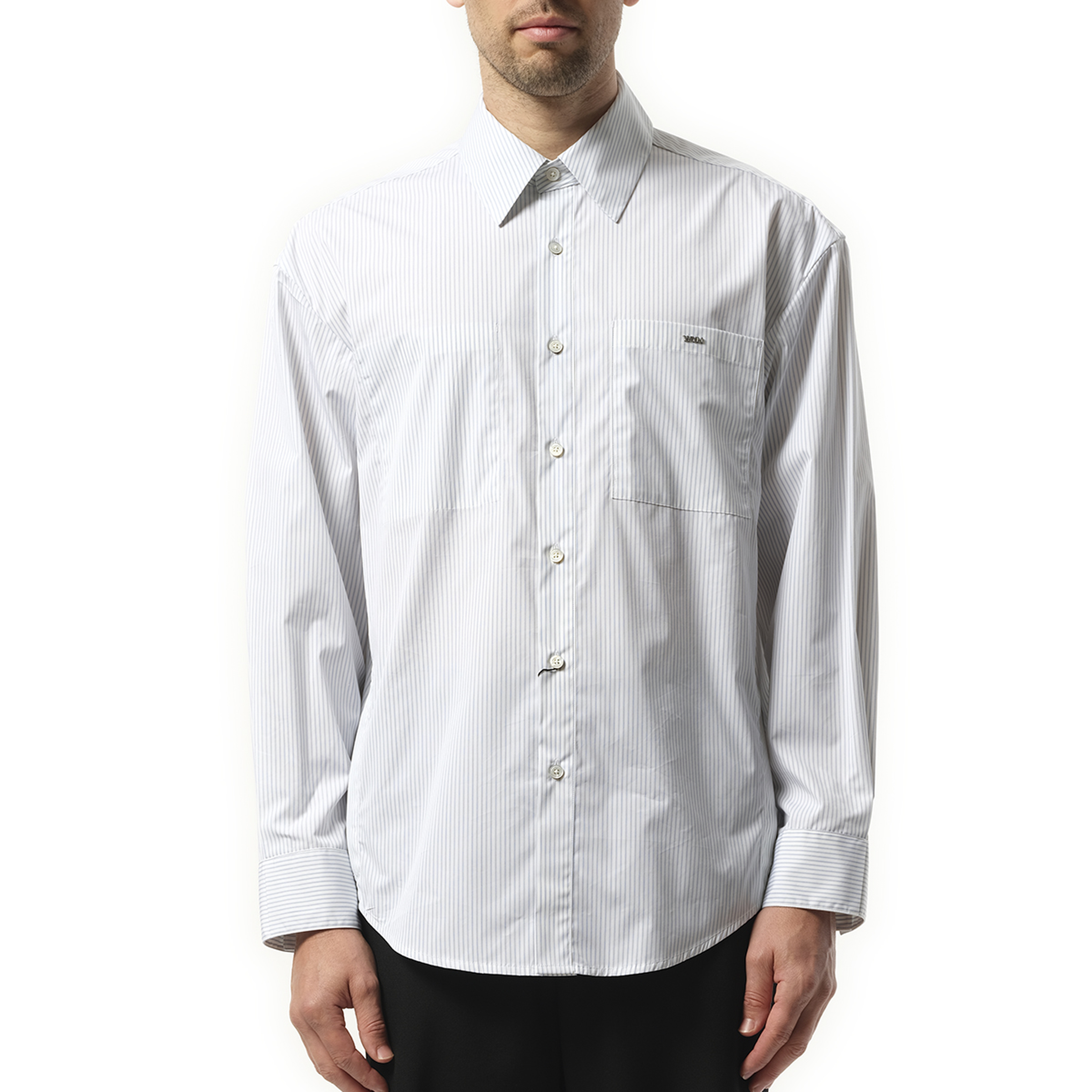 Stripe Double Pocket Shirt in Blue