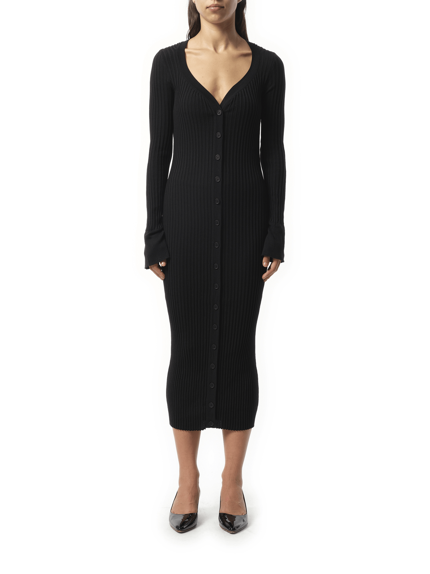 Long Knit Dress in Black