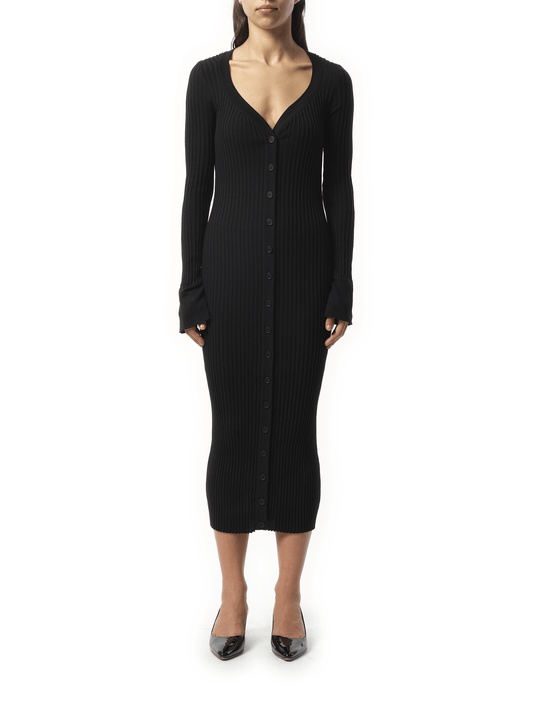 Long Knit Dress in Black