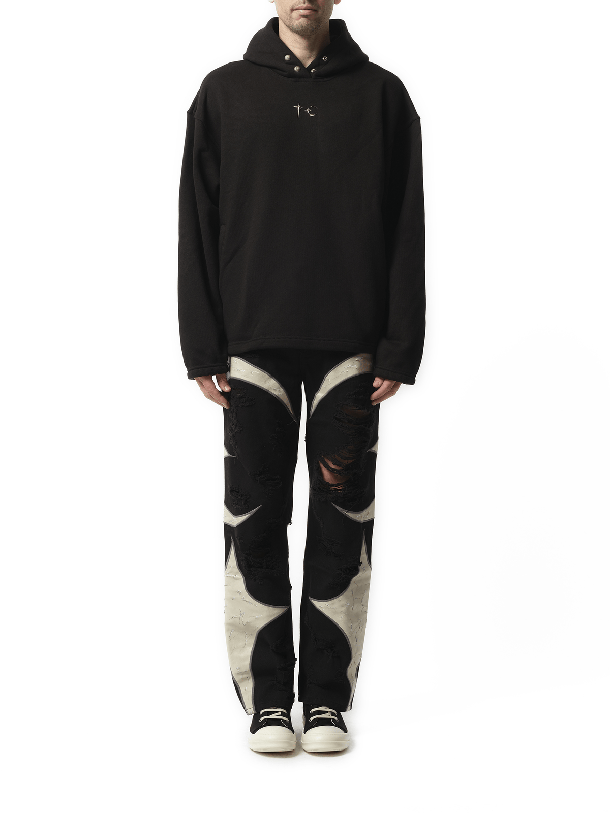 Thug Club Color Emblem Hoodie in Black