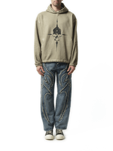 Thug Club Peace Stud Hoodie in Beige