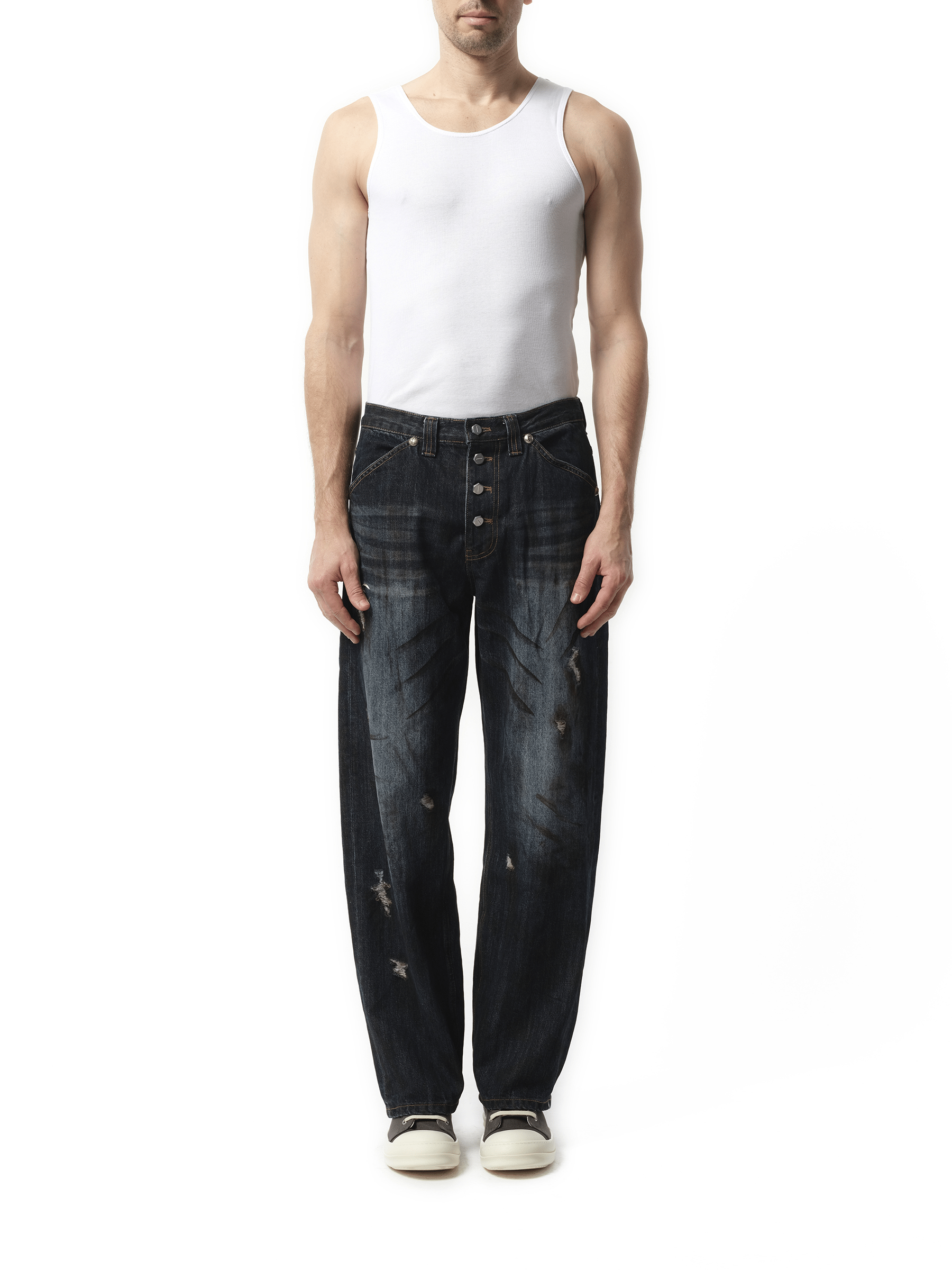 Thug Club Burn Down Denim Pants in Blue