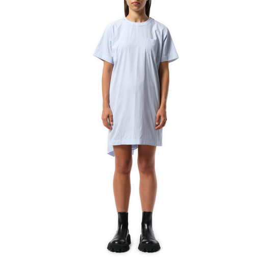 Poplin Dress in Light Blue Stripe
