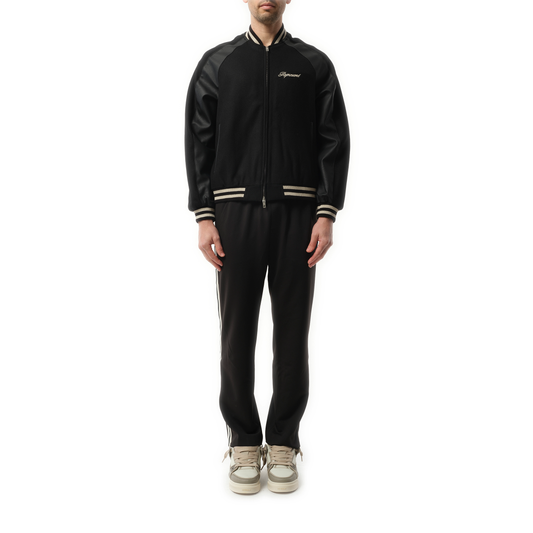 Raglan Varsity Jacket in Black