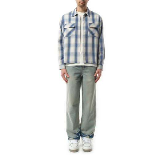 Season Flannel Shirt in Mid Blue