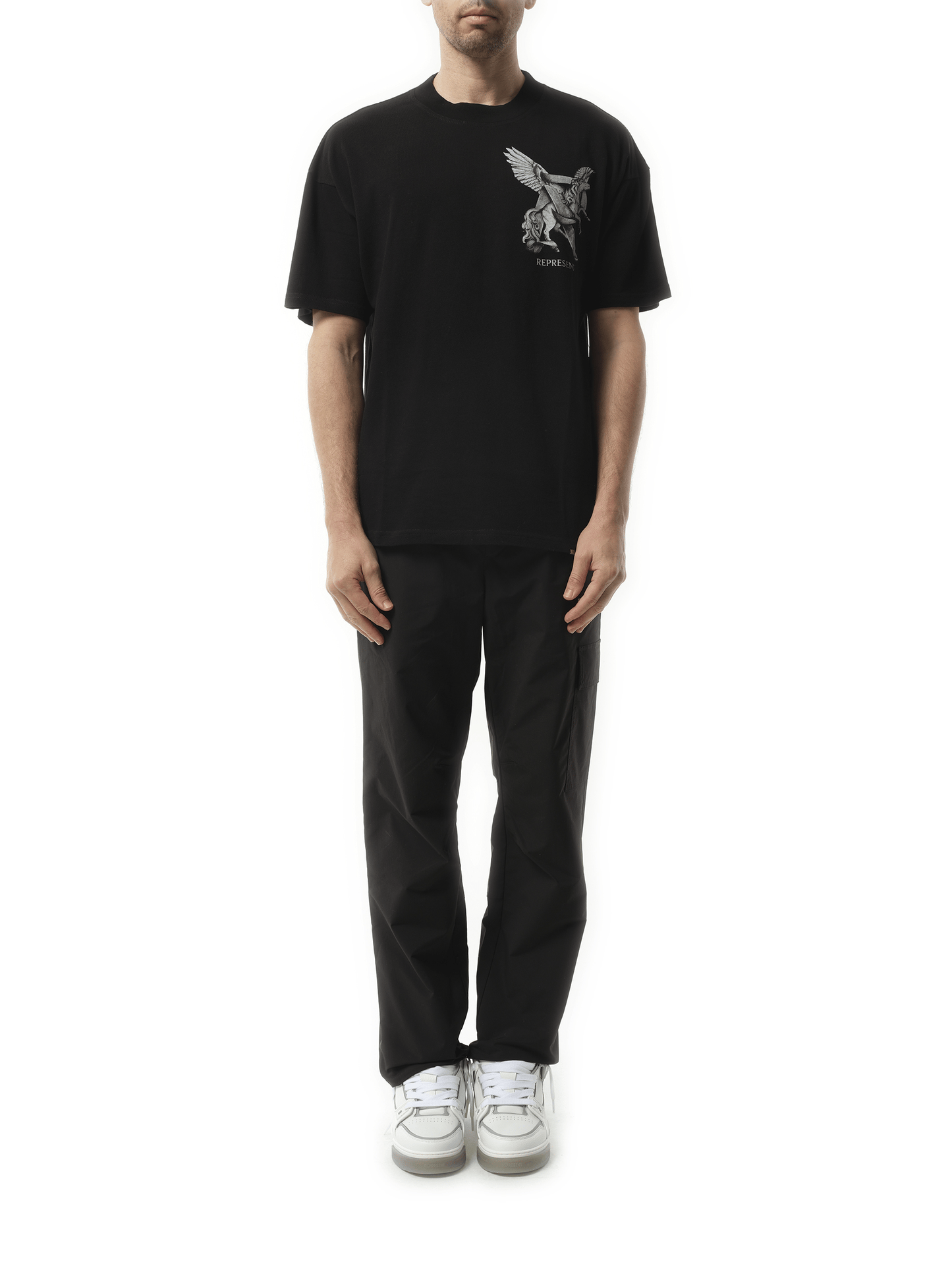 Represent Elegance In Motion T-Shirt in Jet Black