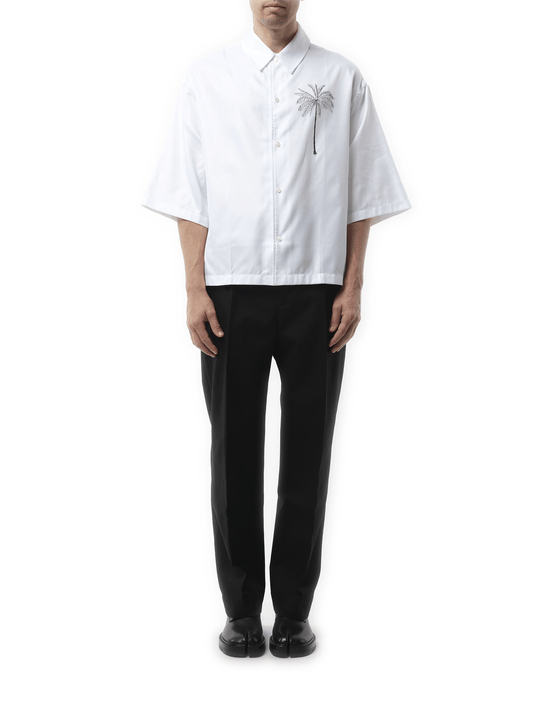 Jacquemus La Chemise Aloe Palm Tree in White/Black
