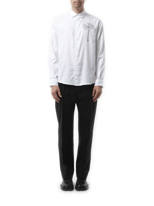 Jacquemus La Chemise Simon Palm Tree in White/Black