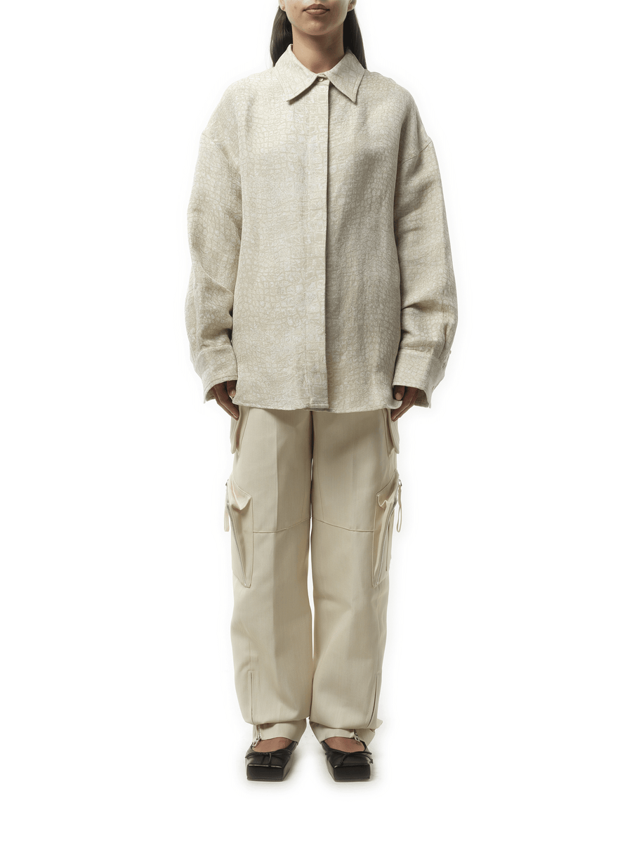 Jacquemus La Chemise Pasadena in Croco Beige