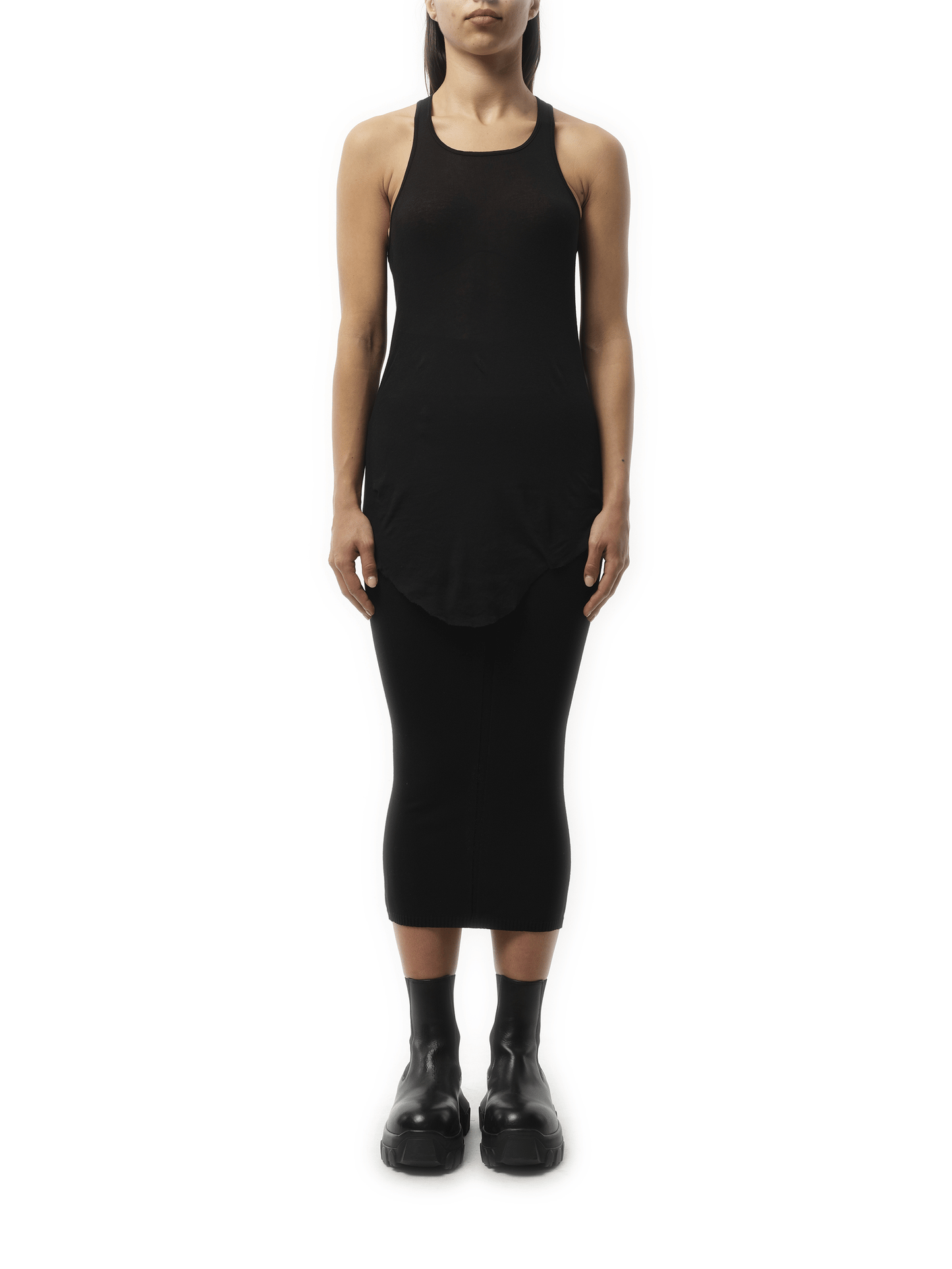 Rick Owens Basic Rib Tank Top in Black