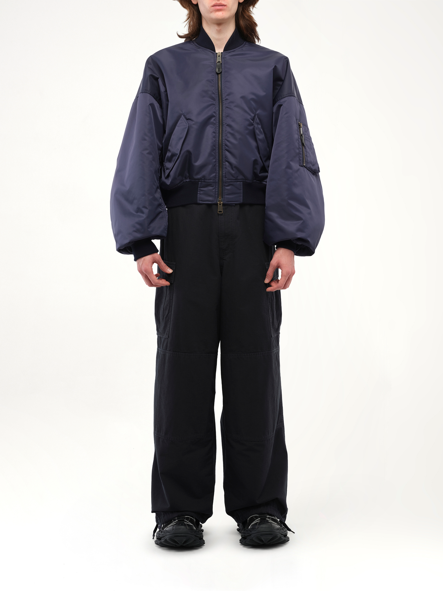 Balenciaga Round Bomber in Dark Navy