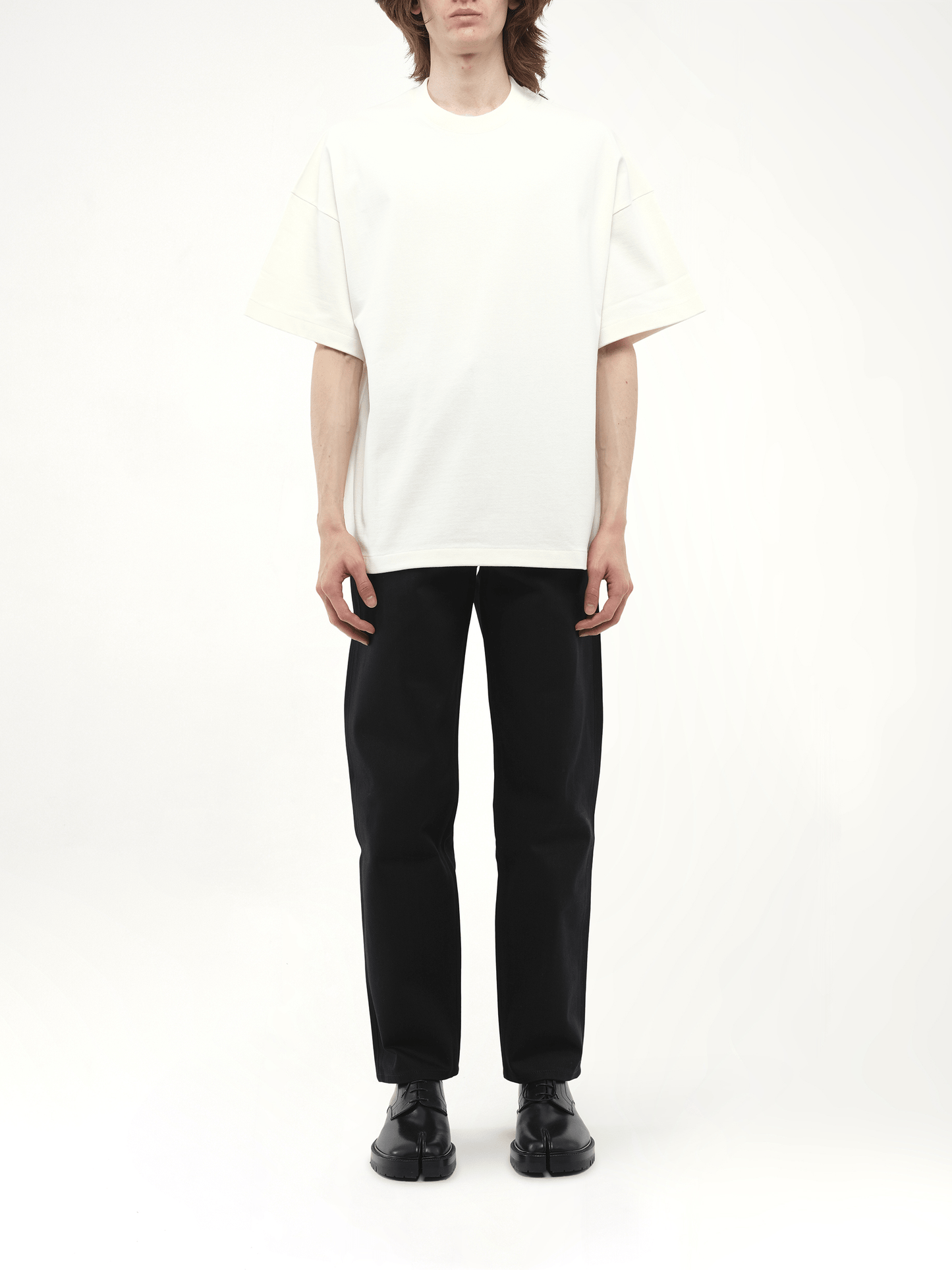 Jil Sander Logo Flag T-Shirt in Porcelain