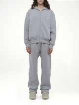 Rhude Classique Full-Zip Hoodie in Heather Gray