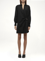 Loewe Draped Shirt Dress in Black