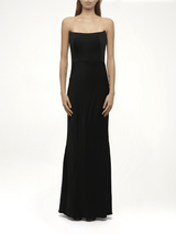 Amq - Fluid Satin Dress in Black