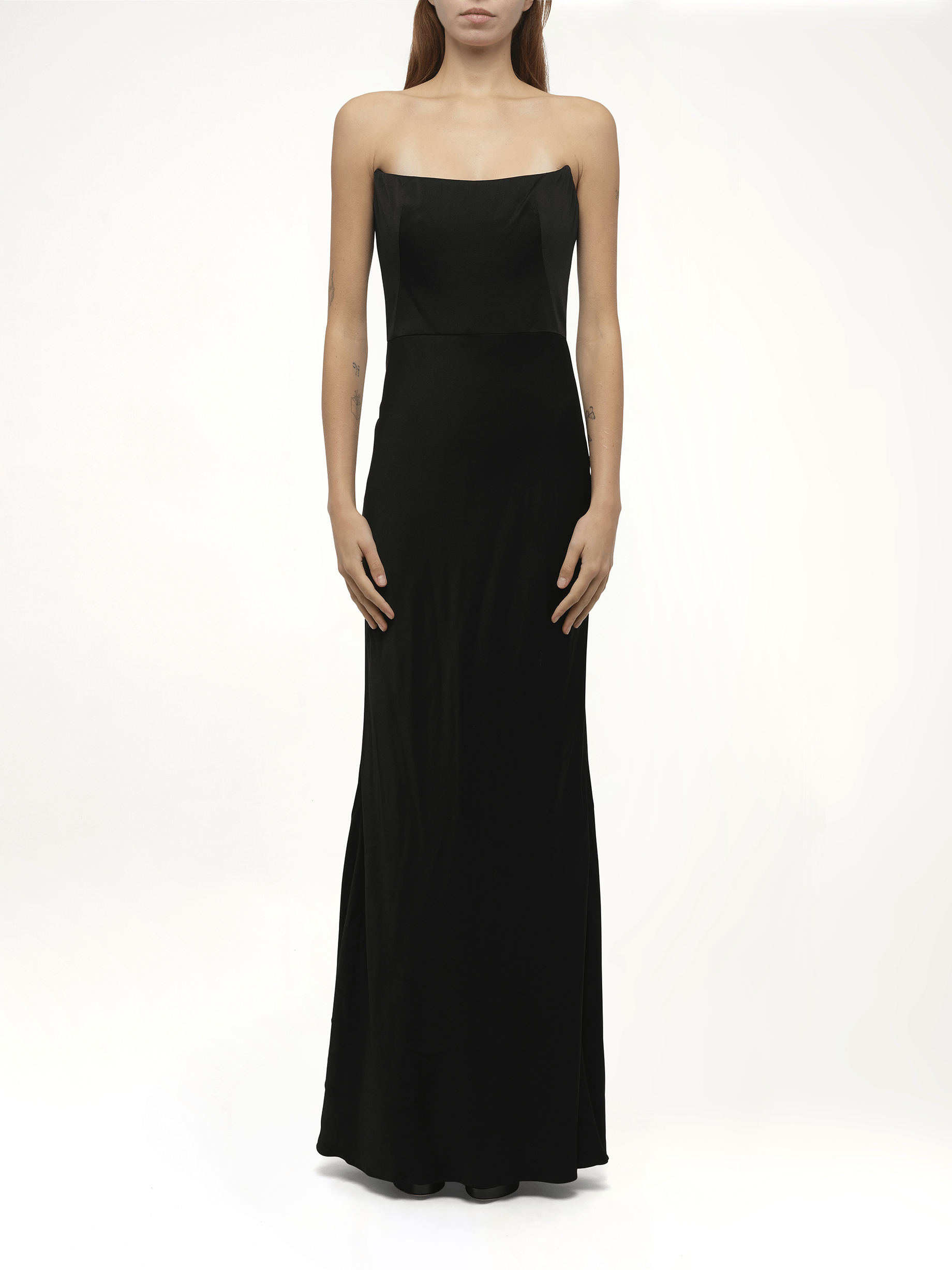 Amq - Fluid Satin Dress in Black