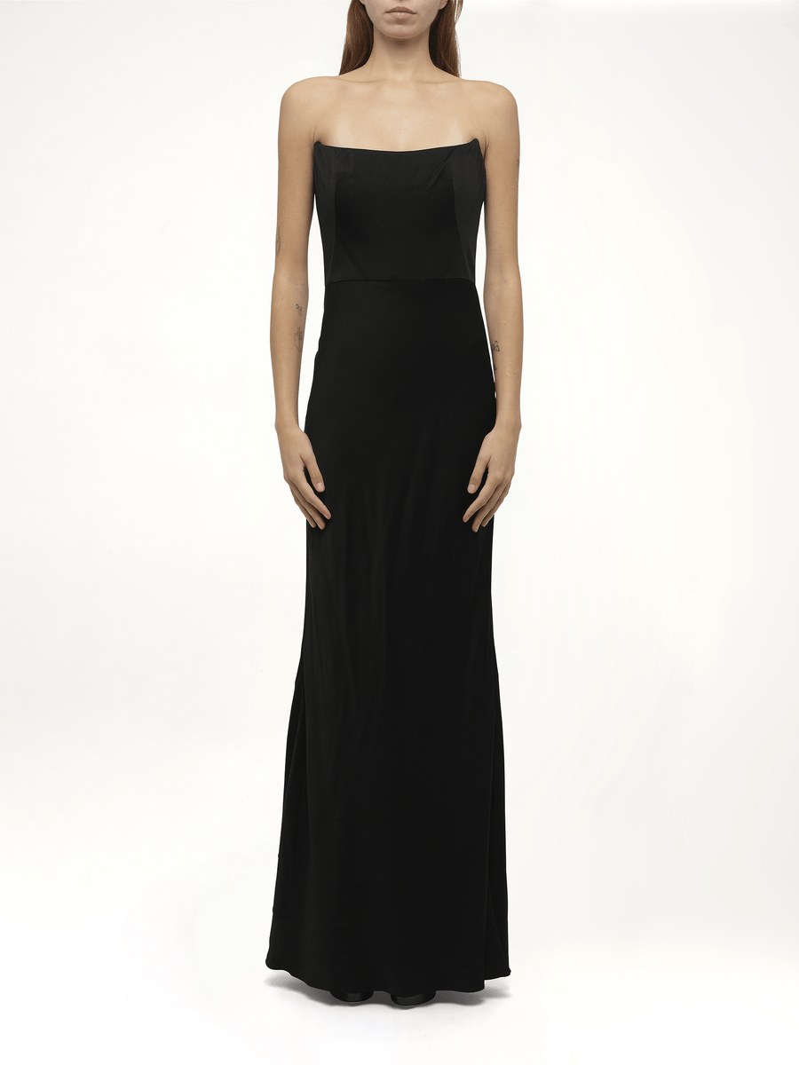 Amq - Fluid Satin Dress in Black