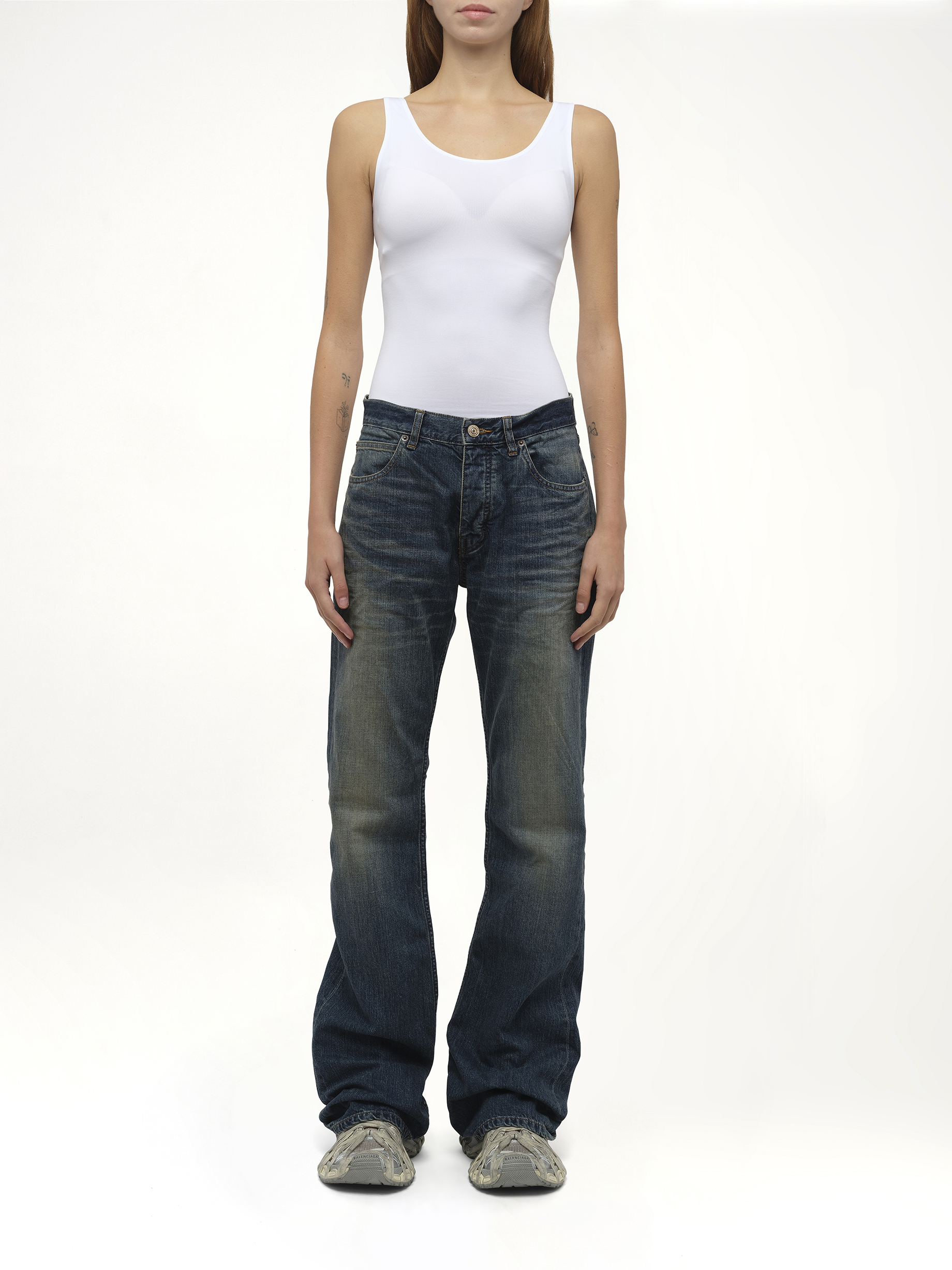 Balenciaga Straight Fit Denim Pants in Whiskers