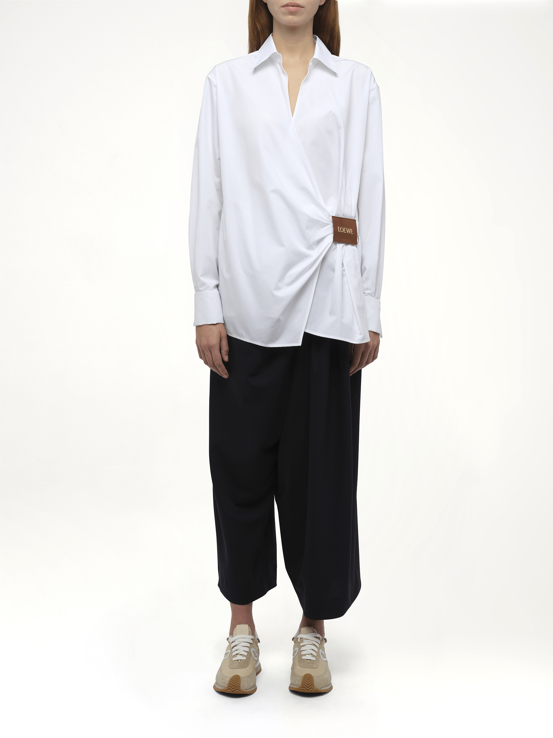 Loewe Draped Logo Shirt in White