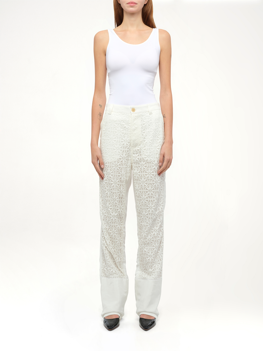 Lace Fisherman in White