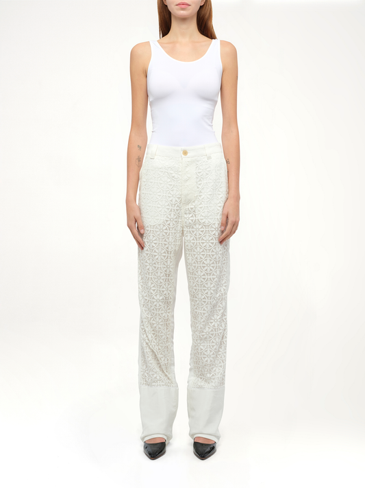 Lace Fisherman in White