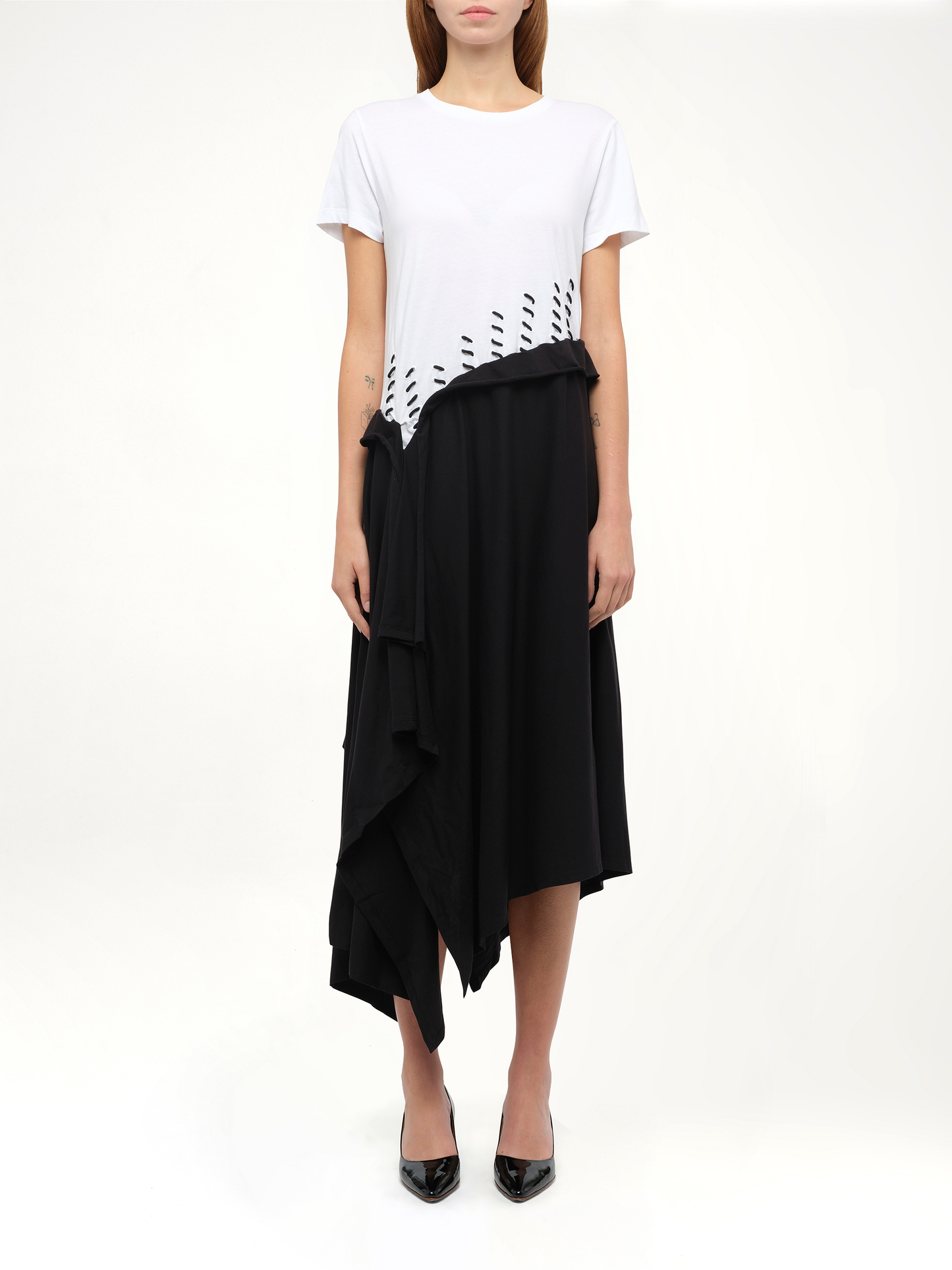 Satin Jersey Dress in Ecru