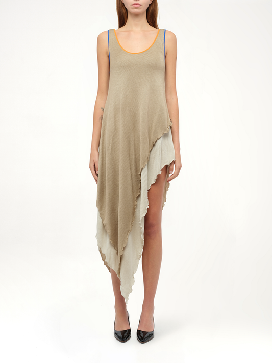 Tank Top Knit Dress in Sand