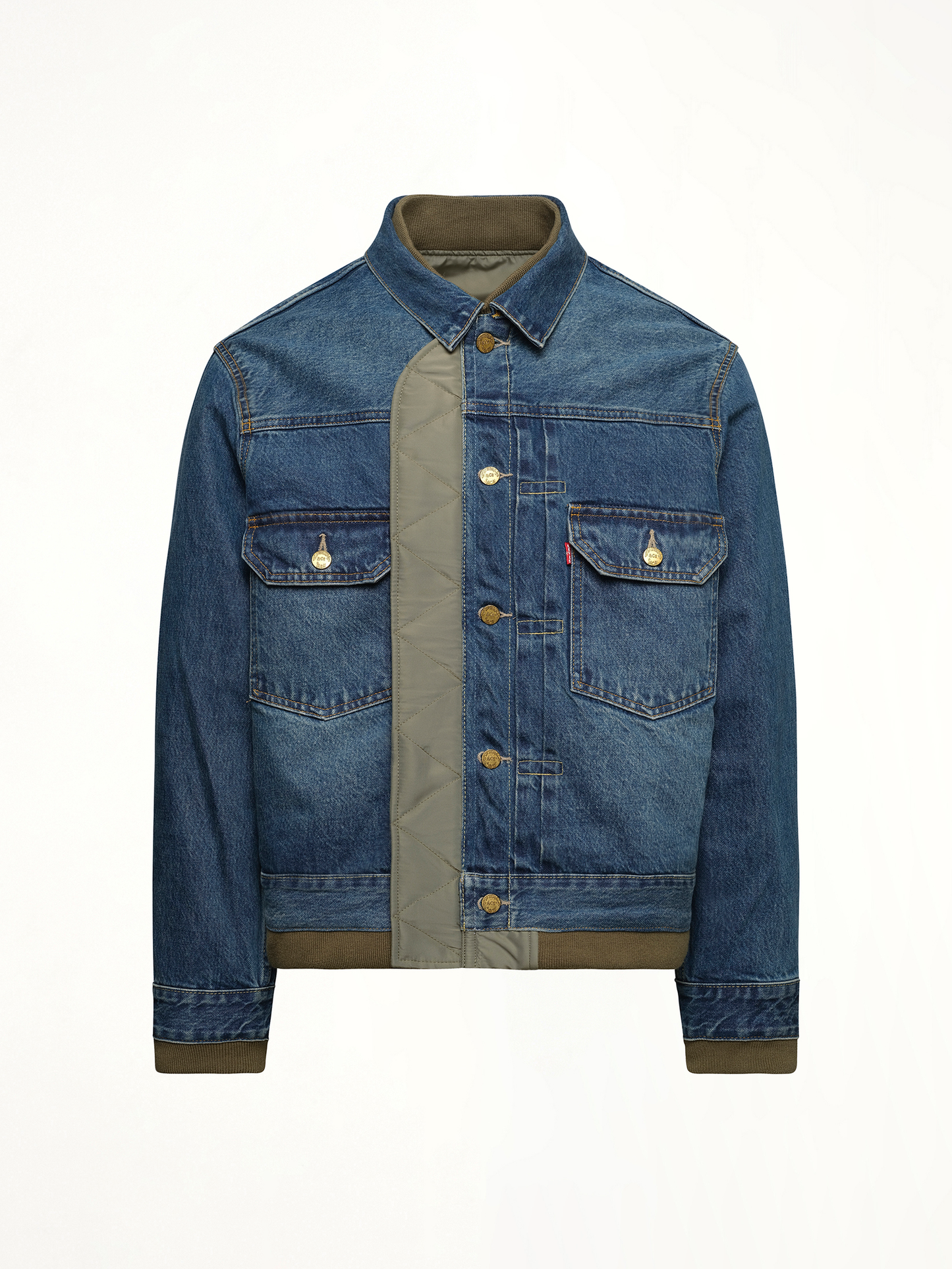 Levi's Denim x Nylon Twill Reversible Blouson in Blue/Khaki