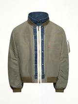 Levi's Denim x Nylon Twill Reversible Blouson in Blue/Khaki