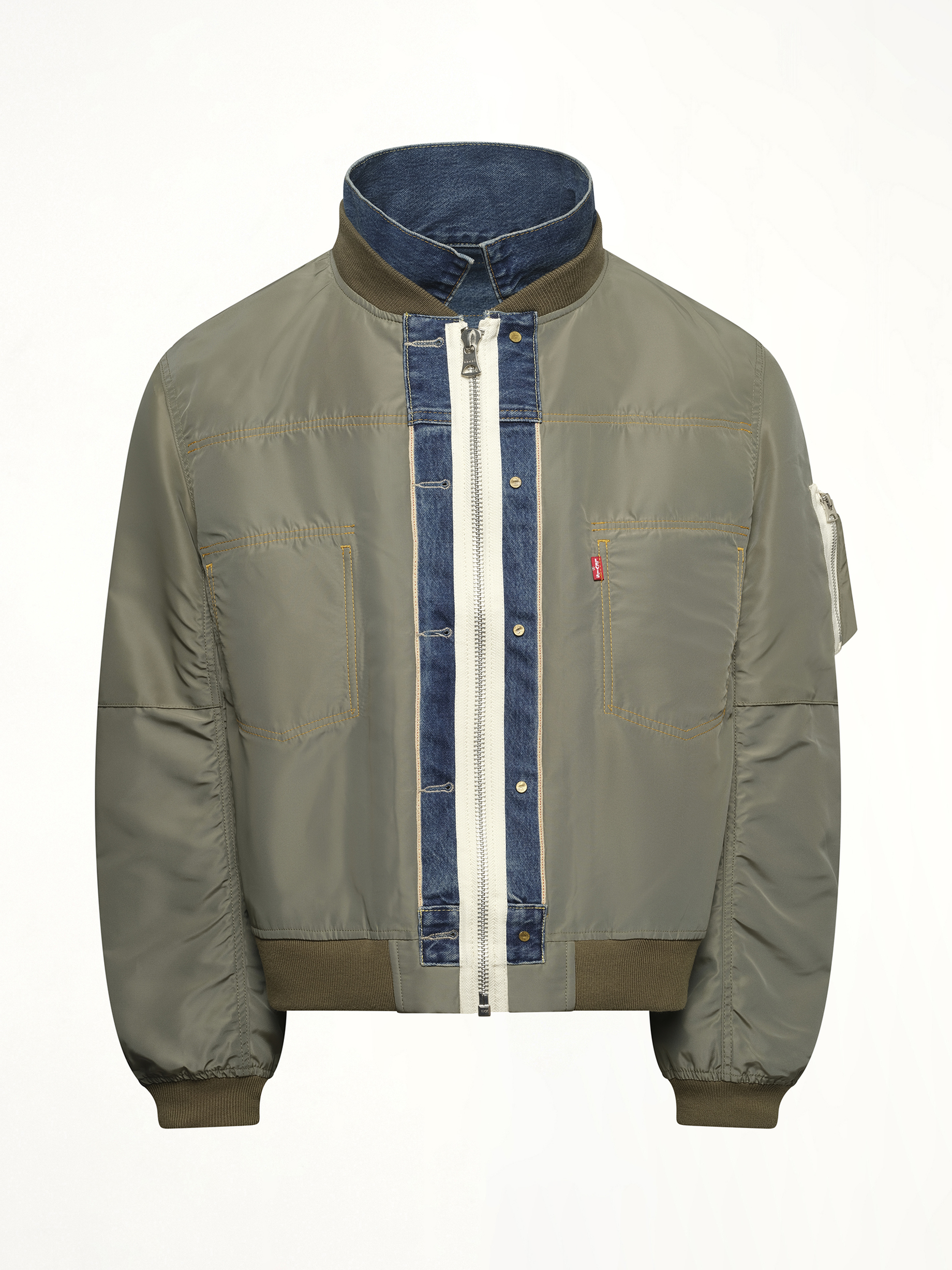 Levi's Denim x Nylon Twill Reversible Blouson in Blue/Khaki
