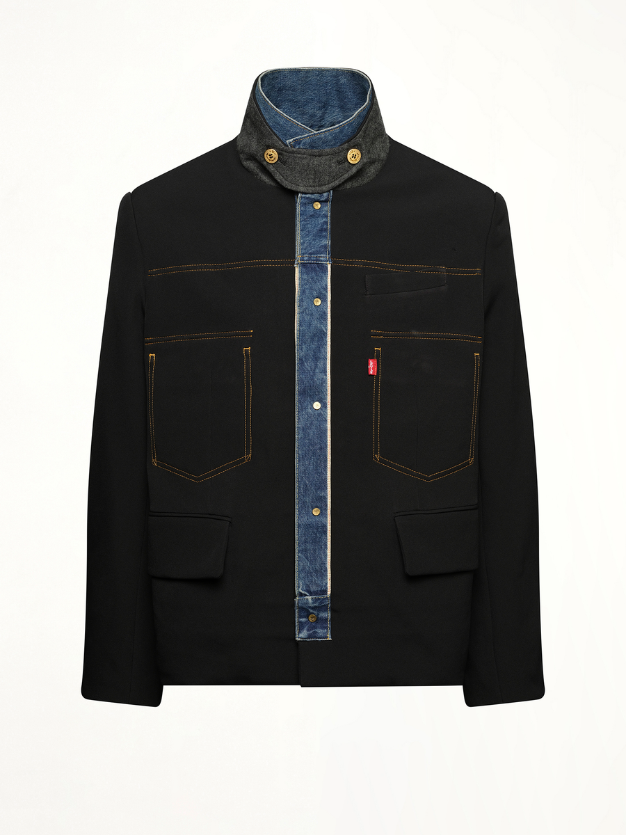 Levi's Denim x MatelasseTwill Reversible Blouson in Black/Blue